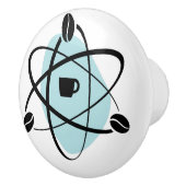 ティール(緑がかった色)の引出しの引きの原子コーヒー豆 セラミックノブ (右)