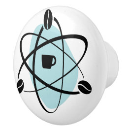 ティール（緑がかった色）の引出しの引きの原子コーヒー豆 セラミックノブ