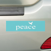 ティール（緑がかった色）の感動的な平和引用文 バンパーステッカー (On Car)
