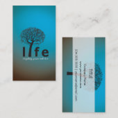 ティール（緑がかった色）の感動的な生命木の引用文 名刺 (正面/裏面)