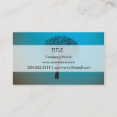 ティール（緑がかった色）の感動的な生命木の引用文 名刺 (裏面)