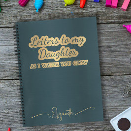 ティール(緑がかった色)の手紙を娘に残す ノートブック