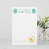 ティール（緑がかった色）の手紙イースターバニー空白の (スタンド正面)