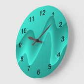 ティール(緑がかった色)の抽象デザインのイメージ ラージ壁時計 (傾斜)