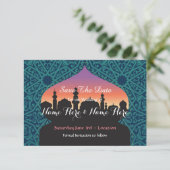 ティール（緑がかった色）の招待を結婚する日付のアラビアンナイトを救って下さい セーブザデート (スタンド正面)