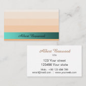 ティール（緑がかった色）の旗のカスタムの文字が付いている勾配のモモ 名刺 (正面/裏面)