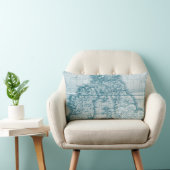 ティール(緑がかった色)の旧世界の旧式な地図の装飾用クッション ランバークッション (椅子)