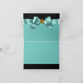 ティール（緑がかった色）の暗藍色の金ゴールドは感謝していしています サンキューカード (内部)