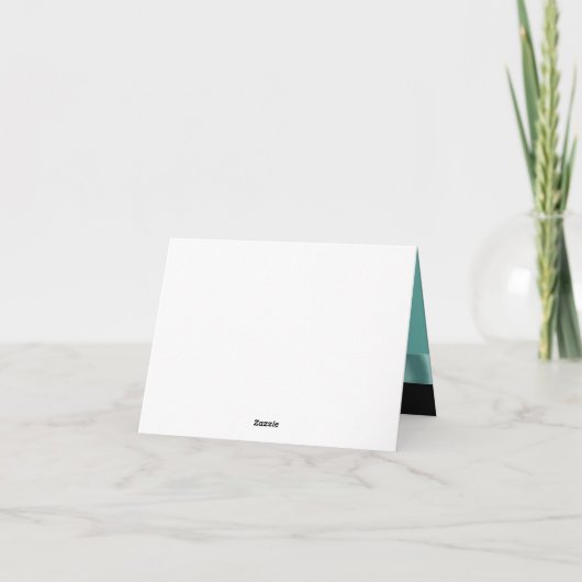 ティール（緑がかった色）の暗藍色の金ゴールドは感謝していしています サンキューカード (裏面)