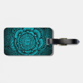 ティール(緑がかった色)の曼荼羅の荷物のラベル ラゲッジタグ (裏面横)