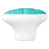 ティール（緑がかった色）の木及びヒトデはエレガントでシックな熱帯を浜に引き上げます セラミックノブ (側面)