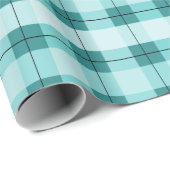 ティール（緑がかった色）の格子縞2.0 ラッピングペーパー (ロールコーナー)