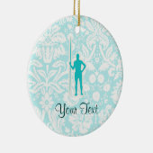 ティール(緑がかった色)の槍投げ セラミックオーナメント (右)