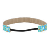 ティール（緑がかった色）の民族パターン アスレチックヘッドバンド (裏面)