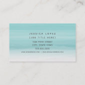 ティール（緑がかった色）の水彩画のグラデーションで一般的なテンプレート 名刺 (裏面)