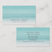 ティール（緑がかった色）の水彩画のグラデーションで一般的なテンプレート 名刺 (正面/裏面)