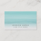 ティール(緑がかった色)の水彩画のグラデーションで一般的なテンプレート 名刺 (正面)
