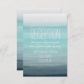 ティール(緑がかった色)の水彩画の刺激を受けたでグラデーションな結婚披露宴 エンクロージャーカード (正面/裏面)