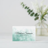 ティール(緑がかった色)の水彩画 名刺 (スタンド正面)