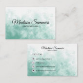 ティール(緑がかった色)の水彩画 名刺 (正面/裏面)