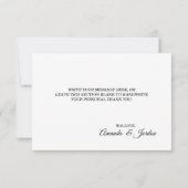 ティール（緑がかった色）の水色のスケッチ結婚の感謝フラットカード サンキューカード (裏面)