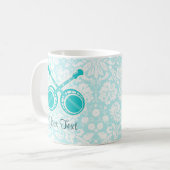 ティール(緑がかった色)の決闘のバンジョー コーヒーマグカップ (正面左)