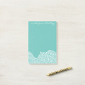 ティール（緑がかった色）の波 ポストイット (デスク上)