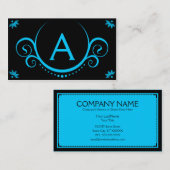 ティール（緑がかった色）の洗練 名刺 (正面/裏面)