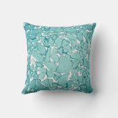 ティール（緑がかった色）の海のガラス航海のなプリントの枕 クッション (裏面)