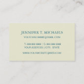 ティール(緑がかった色)の海洋動物パターン 名刺 (裏面)