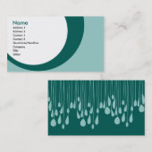 ティール（緑がかった色）の滴りの低下: 2味方される: 名刺 (正面/裏面)