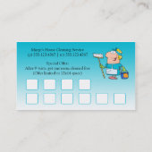 ティール（緑がかった色）の漫画の女中の家のクリーニングの顧客のロイヤリティ ロイヤリティカード (裏面)