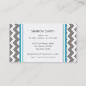 ティール(緑がかった色)の灰色のシェブロンのレトロのお母さんのテレホンカード コーリングカード (裏面)