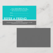 ティール（緑がかった色）の灰色のシンプルは友人のカスタム・カードを参照します 紹介カード (正面/裏面)