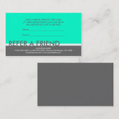 ティール(緑がかった色)の灰色のシンプルは友人カードを参照します 紹介カード (正面/裏面)