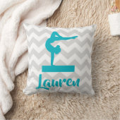 ティール(緑がかった色)の灰色の体操の装飾用クッション クッション (ブランケット)