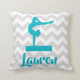 ティール（緑がかった色）の灰色の体操の装飾用クッション クッション