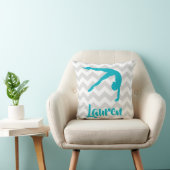 ティール（緑がかった色）の灰色の体操の装飾用クッション クッション (椅子)