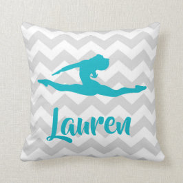 ティール（緑がかった色）の灰色の体操の装飾用クッション クッション