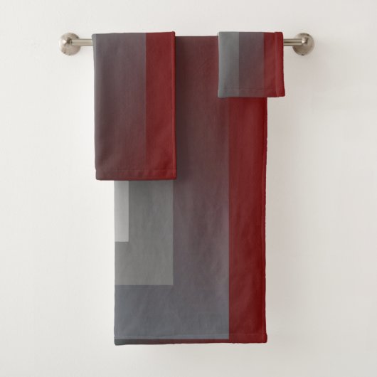 ティール(緑がかった色)の灰色バーガンディ バスタオルセット (インサイチュ)