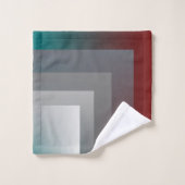 ティール(緑がかった色)の灰色バーガンディ バスタオルセット (ウォッシュタオル)