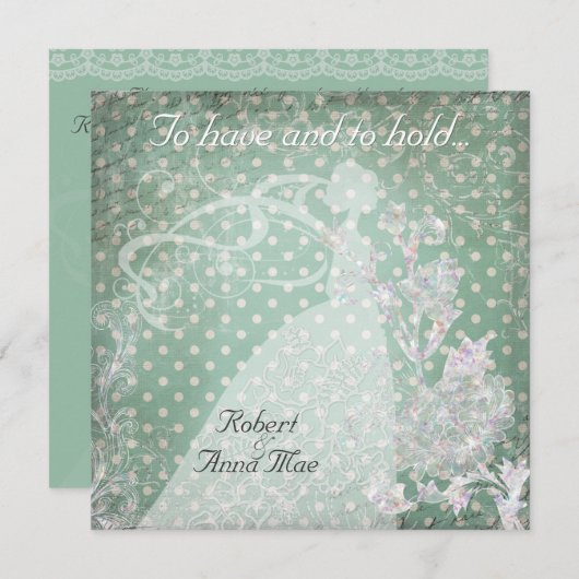 ティール（緑がかった色）の点は結婚式の招待持ち、把握 招待状 (正面/裏面)