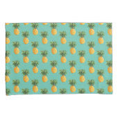 ティール(緑がかった色)の熱帯パイナップル 枕カバー (正面右)