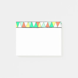 ティール（緑がかった色）の珊瑚の黄色いジグザグ形の三角形のポスト・イット ポストイット