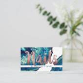 ティール(緑がかった色)の瑪瑙のGeodeの石のばら色の金ゴールドのネイリスト 名刺 (スタンド正面)