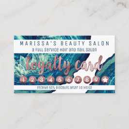 ティール（緑がかった色）の瑪瑙のGeodeの青い石のばら色の金ゴールドのロイヤリティ ロイヤリティカード