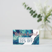 ティール(緑がかった色)の瑪瑙のGeodeの青い石のばら色の金ゴールドの紹介 紹介カード (スタンド正面)