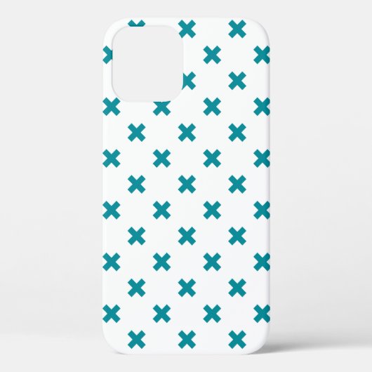 ティール(緑がかった色)の白いステッチ Case-Mate iPhoneケース (裏面)