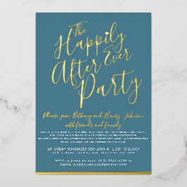 ティール(緑がかった色)の白い金ゴールドは結婚披露宴の後ずっと幸せに 箔招待状