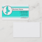 ティール(緑がかった色)の白はカスタムな人魚の名刺衰退します 名刺 (正面/裏面)
